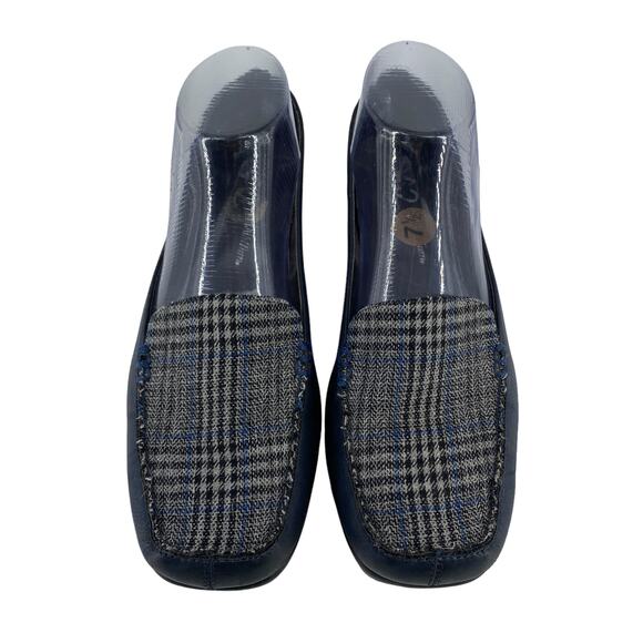 A2 AEROSOLES 7.5 W StitchNTurn Gondola Loafers Slip-On Plaid Comfort Academia - Picture 5 of 10